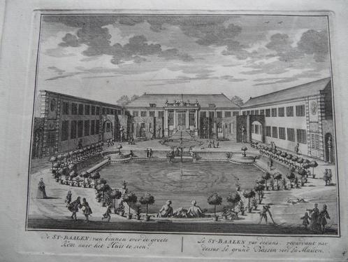 04 Utrecht buitenverblijf Sy Baalen Kopergravure 1719, Antiek en Kunst, Kunst | Etsen en Gravures, Ophalen of Verzenden