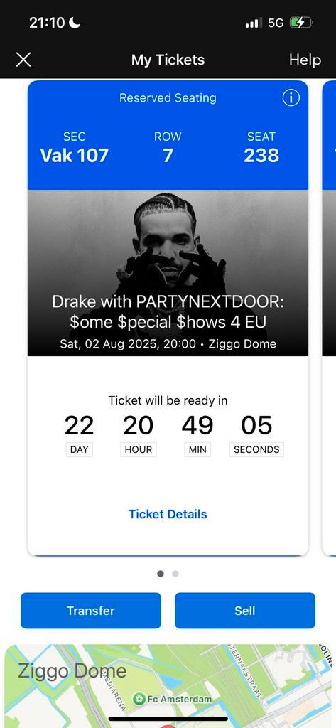 Drake with PARTYNEXTDOOR ziggo dome tickets (za 2 aug), Tickets en Kaartjes, Concerten | Pop, Twee personen, Augustus