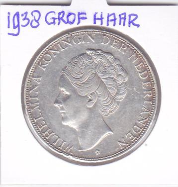 Mooie rijksdaalder 1938 met GROF HAAR voor 99 euro beschikbaar voor biedingen