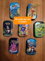 Tin met 50 kaarten 4 glimmende, Ophalen of Verzenden, Zo goed als nieuw, Meerdere kaarten, Foil