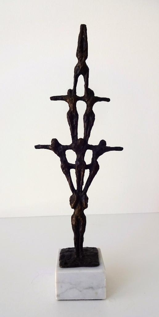 Bronzen beeld van zeven figuren acrobaten John Bier 5432-b, Antiek en Kunst, Antiek | Koper en Brons, Brons, Ophalen of Verzenden