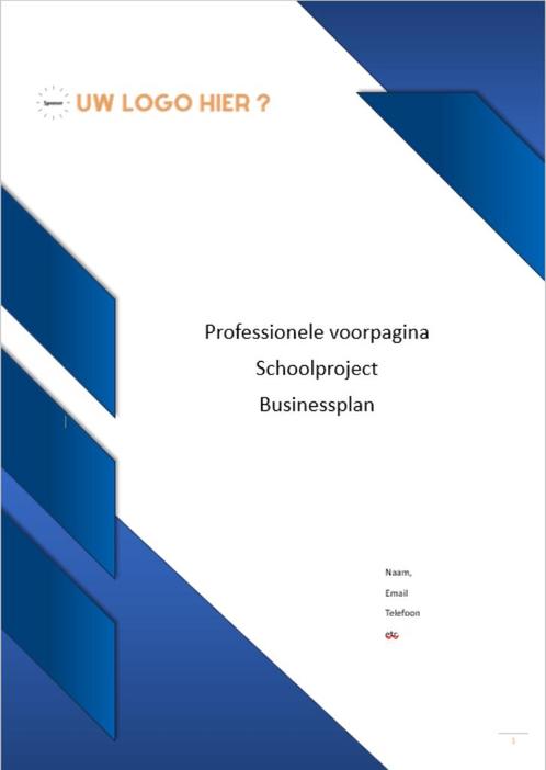 Professionele Microsoft word voorpagina voor werk of school., Computers en Software, Office-software, Nieuw, MacOS, Windows, Word