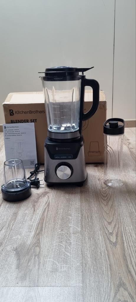 KitchenBrothers Blender 1200W - Smoothie & IJscrusher, Witgoed en Apparatuur, Blenders, Nieuw, Blender, Ophalen of Verzenden