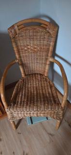 Rotan Stoel met Armleuningen, Huis en Inrichting, Stoelen, Ophalen, Gebruikt, Bruin, Riet of Rotan