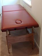 Opvouwbare massagetafel met houten poten, Sport en Fitness, Massageproducten, Ophalen, Gebruikt, Massagetafel