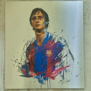 Johan Cruijff print, lijst. Aluminium. beschikbaar voor biedingen