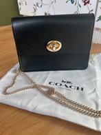 Coach New York zwart leer tastje met gouden chain, Verzenden, Zo goed als nieuw, Zwart