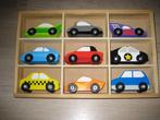 9 auto's hout in doos Melissa en Doug, Ophalen of Verzenden, Zo goed als nieuw