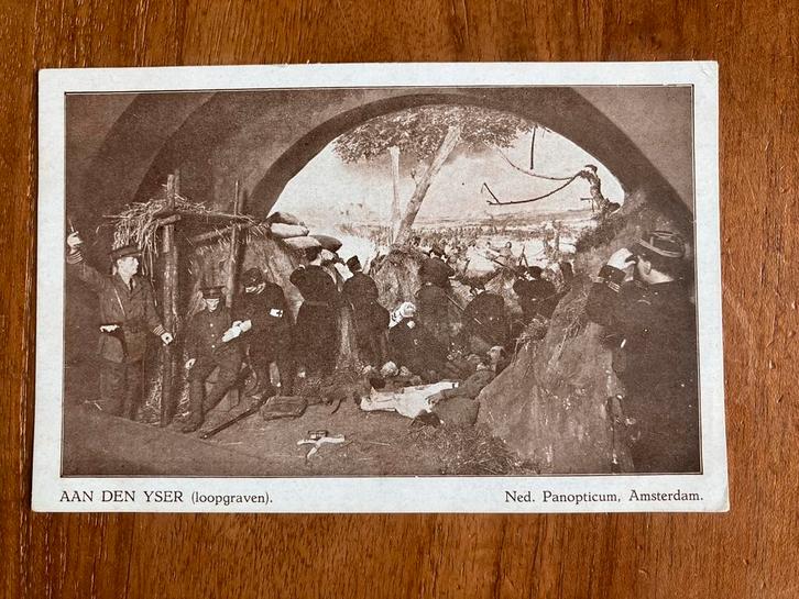Aan den Yser (loopgraven). Ned. Panopticum Amsterdam., Verzamelen, Ansichtkaarten | Nederland, Ongelopen, Noord-Holland, Ophalen of Verzenden