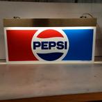 PEPSI RECLAME MET VERLICHTING EN OPHANG KETTING, Ophalen of Verzenden, Zo goed als nieuw, Lichtbak of (neon) lamp