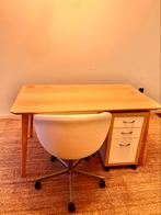 IKEA table + container + desk chair, Ophalen, Zo goed als nieuw