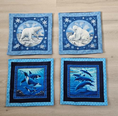 KUSSENHOEZEN van 42 x 42 cm te koop, Huis en Inrichting, Woonaccessoires | Kussens, Gebruikt, Blauw, Vierkant, Ophalen of Verzenden