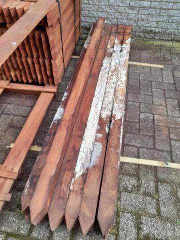 Hardhouten palen 7x7x200 cm, B-keus, tuinpalen, balken, hout beschikbaar voor biedingen