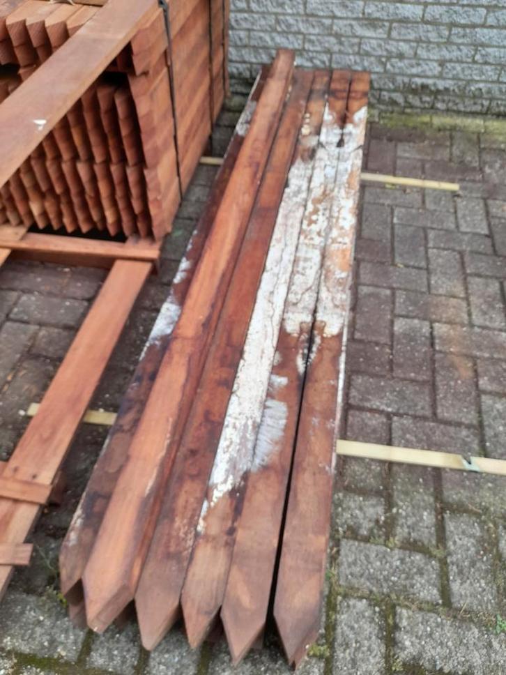 Hardhouten palen 7x7x200 cm, B-keus, tuinpalen, balken, hout, Tuin en Terras, Palen, Balken en Planken, Nieuw, Palen, Minder dan 180 cm