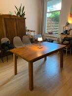 Massief houten tafel, Ophalen, Gebruikt, 100 tot 150 cm, Eikenhout