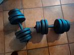 Halterset - 2 Halters met 2x15 kg aan gewichten, Ophalen of Verzenden, Gebruikt, Rug, Halterset
