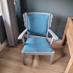 Oude stoel - grijs - blauw - vintage, Huis en Inrichting, Ophalen, Hout, Gebruikt, Blauw