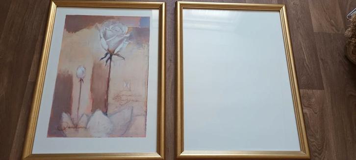 Twee schilderijen, Huis en Inrichting, Woonaccessoires | Lijsten, Zo goed als nieuw, 50 tot 75 cm, 50 tot 75 cm, Hout, Ophalen