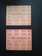 Rijks--Broodkaart  1940--1945 2x, Ophalen of Verzenden, Nederland