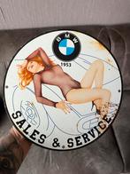 Bmw pin up reclamebord emaille, Ophalen of Verzenden