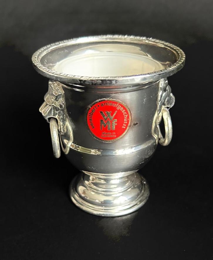 WMF verzilverd potje leeuwenkop, Antiek en Kunst, Antiek | Goud en Zilver, Ophalen of Verzenden