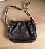 Bruine leren schoudertas, Ophalen of Verzenden, Bruin, Leer