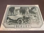 Berliet Advertenties - Vintage Frans Automerk, Ophalen of Verzenden, 1920 tot 1940