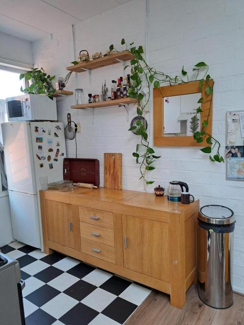 GRATIS dressoir - keukenkast - houten kast, Huis en Inrichting, Kasten | Dressoirs, Gebruikt, 150 tot 200 cm, 25 tot 50 cm, Met lade(s)
