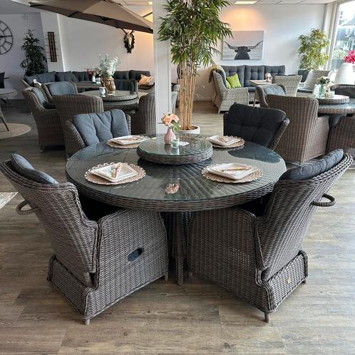 Strakke Tuinset – incl. 4 Verstelbare stoelen / Goede staat, Tuin en Terras, Tuinsets en Loungesets, Gebruikt, Wicker, Verzenden