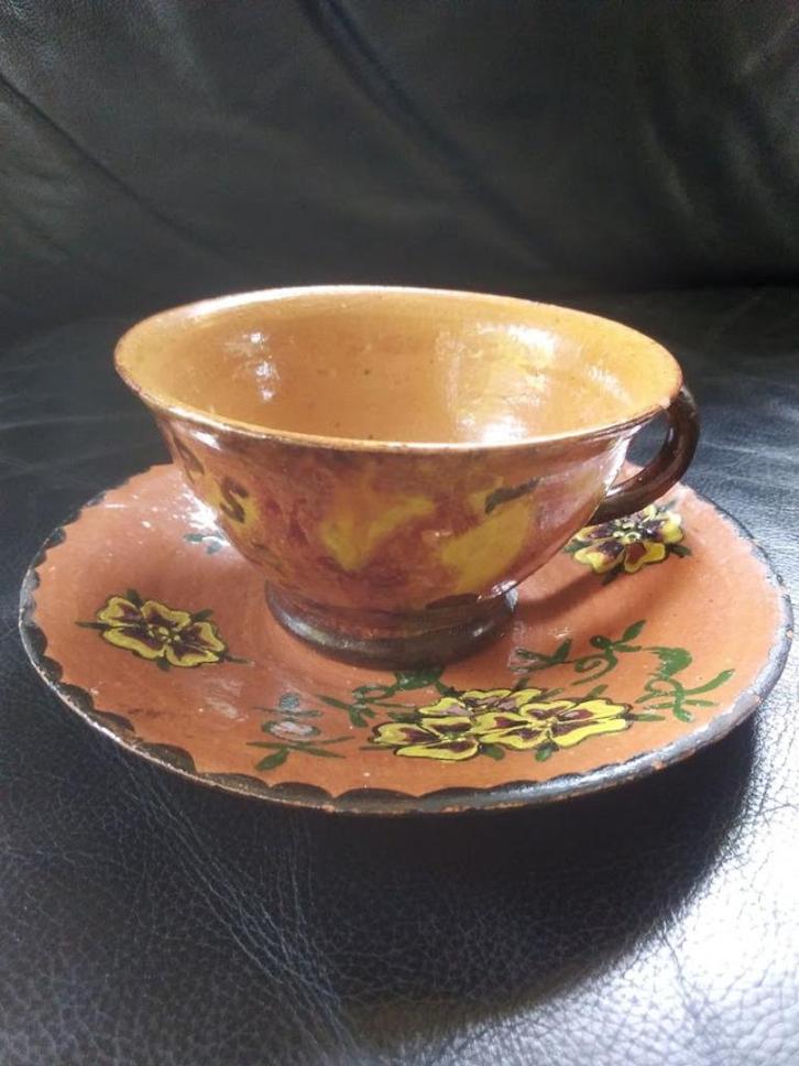 Theekop en schotel 'CA PS VENLO 1945', Antiek en Kunst, Antiek | Servies los, Ophalen of Verzenden