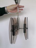 Italiaanse VECA smoked glass hanglamp chroom, Antiek en Kunst, Antiek | Lampen, Ophalen of Verzenden