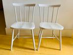 4 scandinavische houten keukenstoelen, Gebruikt, Wit, Scandinavisch, Ophalen of Verzenden
