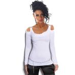 Shirt met siergesp kleur: wit,  1 maat (34/40) nieuw, Maat 38/40 (M), In stylefashion, Wit, Nieuw