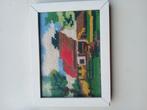 Gebordeurd schilderijtje, Huis en Inrichting, Minder dan 50 cm, Gebruikt, Ophalen of Verzenden, Schilderij
