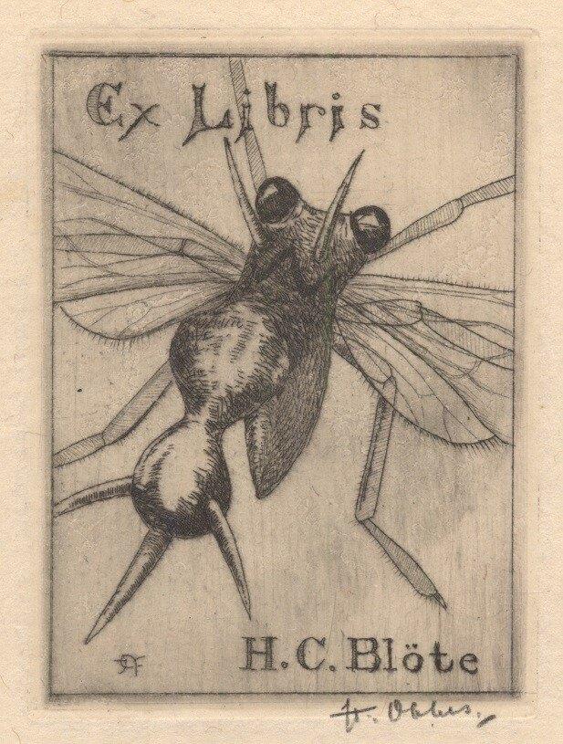 2037 Ex Libris Nederland : Joan Francois Obbes, 1932, Antiek en Kunst, Kunst | Etsen en Gravures, Verzenden