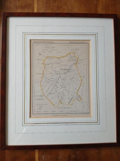 Oud-handgekleurde lithografie van Veldhoven, Antiek en Kunst, Kunst | Schilderijen | Klassiek, Ophalen