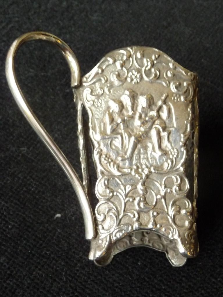 EPNS Holland 90 verzilverde Maggifleshouder met hengsel, Ophalen