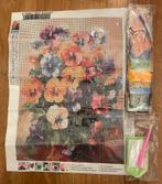 Diamond Painting Violen bloemen 30x40 ronde steentjes Nieuw, Hobby en Vrije tijd, Knutselen, Ophalen of Verzenden, Zo goed als nieuw