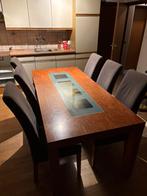 Eethoek beukenhout met kersenfineer, Ophalen, Gebruikt, 4 tot 6 stoelen