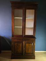 Houten vitrinekast, Huis en Inrichting, Kasten | Vitrinekasten, Ophalen, Gebruikt, Teakhout, 50 tot 100 cm