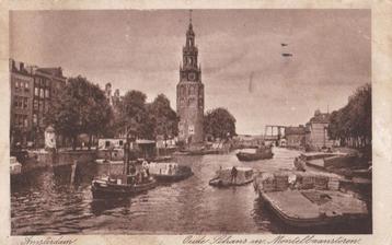 amsterdam oudeschans boten  montelbaanstoren  1930-19500 beschikbaar voor biedingen