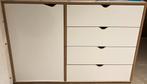 Twee stuks witte kast met deur en 4 lades, Overige materialen, Gebruikt, 100 tot 150 cm, Met lade(s)