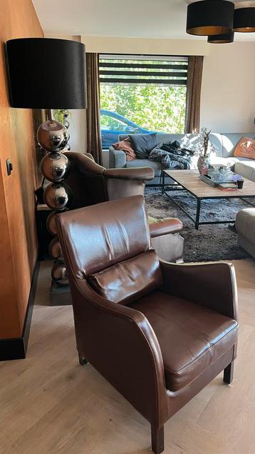 Bruine Lederen Fauteuil beschikbaar voor biedingen