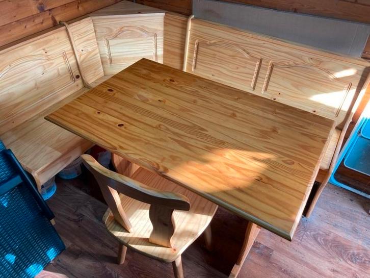 Massief Grenen Oostenrijkse Duitse Eethoek zithoek Hoekbank, Huis en Inrichting, Complete eetkamers, Gebruikt, Ophalen