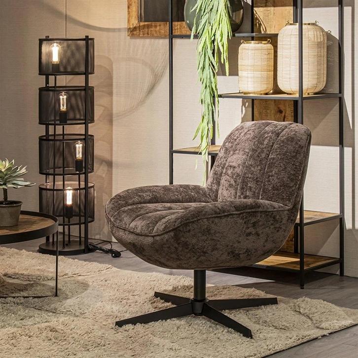 Draaifauteuil Zumba, keuze uit 4 warme kleuren., Huis en Inrichting, Fauteuils, Nieuw, Metaal, Stof, 50 tot 75 cm, 75 tot 100 cm