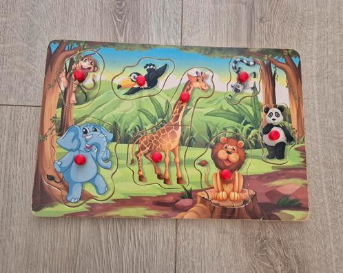 Houten puzzel dieren 8-delig, Kinderen en Baby's, Speelgoed | Kinderpuzzels, Zo goed als nieuw, Minder dan 10 stukjes, Ophalen of Verzenden