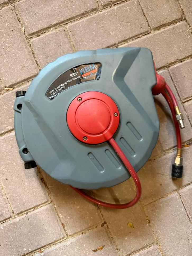 12m Automatische Slanghaspel Compressor, Doe-het-zelf en Verbouw, Compressors, Gebruikt, 6 tot 10 bar, Minder dan 25 liter, Minder dan 200 liter/min