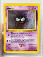 1999 POKEMON DUTCH #50 GASTLY First 1ST EDITION psa-8 NL, Ophalen of Verzenden, Zo goed als nieuw, Losse kaart