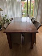 Eettafel + 4 stoelen, Huis en Inrichting, Tafels | Eettafels, Ophalen, Gebruikt, 100 tot 150 cm, 50 tot 100 cm