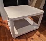 Ikea Tingby bijzettafel op wielen, groot model in kleur wit, Gebruikt, Vierkant, 55 tot 75 cm, Hout